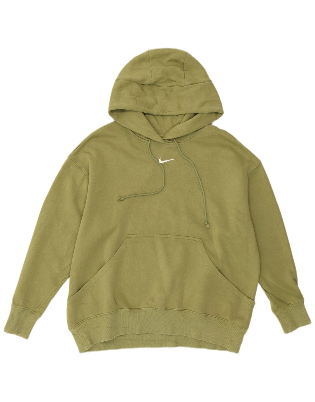 Maglione con cappuccio oversize da donna NIKE UK 14 cotone verde medio