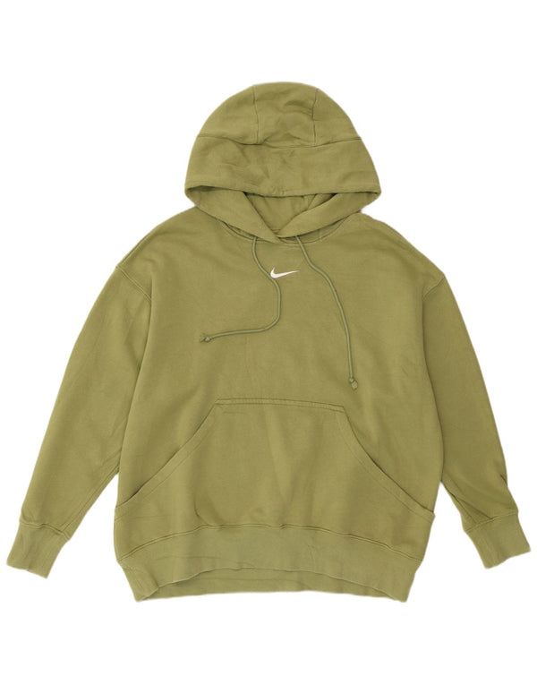 Maglione con cappuccio oversize da donna NIKE UK 14 cotone verde medio