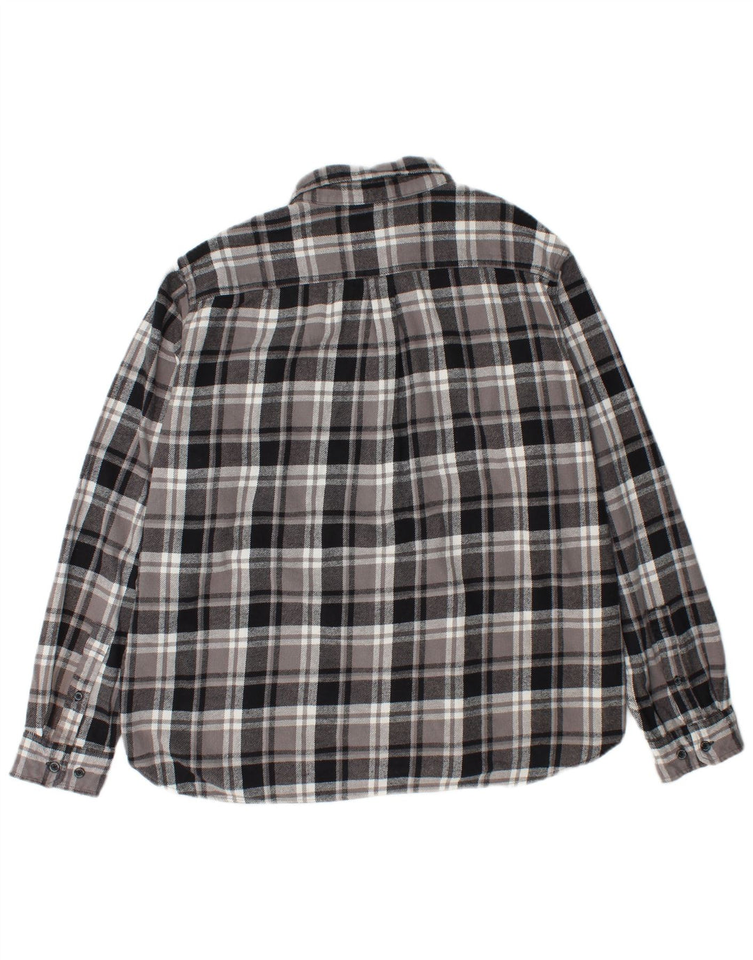 EDDIE BAUER Mens Flannel Shirt 2XL Grey Check Cotton