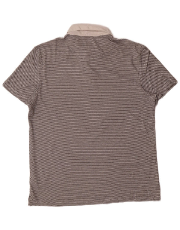 CALVIN KLEIN Polo Uomo Cotone Gessato Grigio Medio