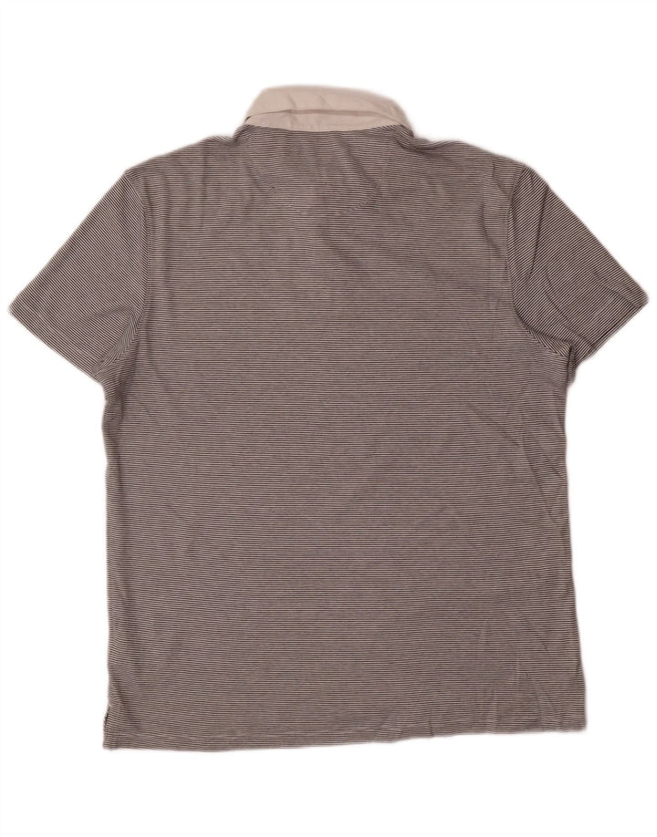 CALVIN KLEIN Polo Uomo Cotone Gessato Grigio Medio