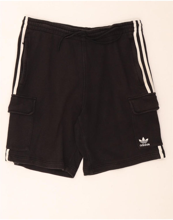 Pantaloncini sportivi Adidas da uomo con grafica media in cotone nero sportivo
