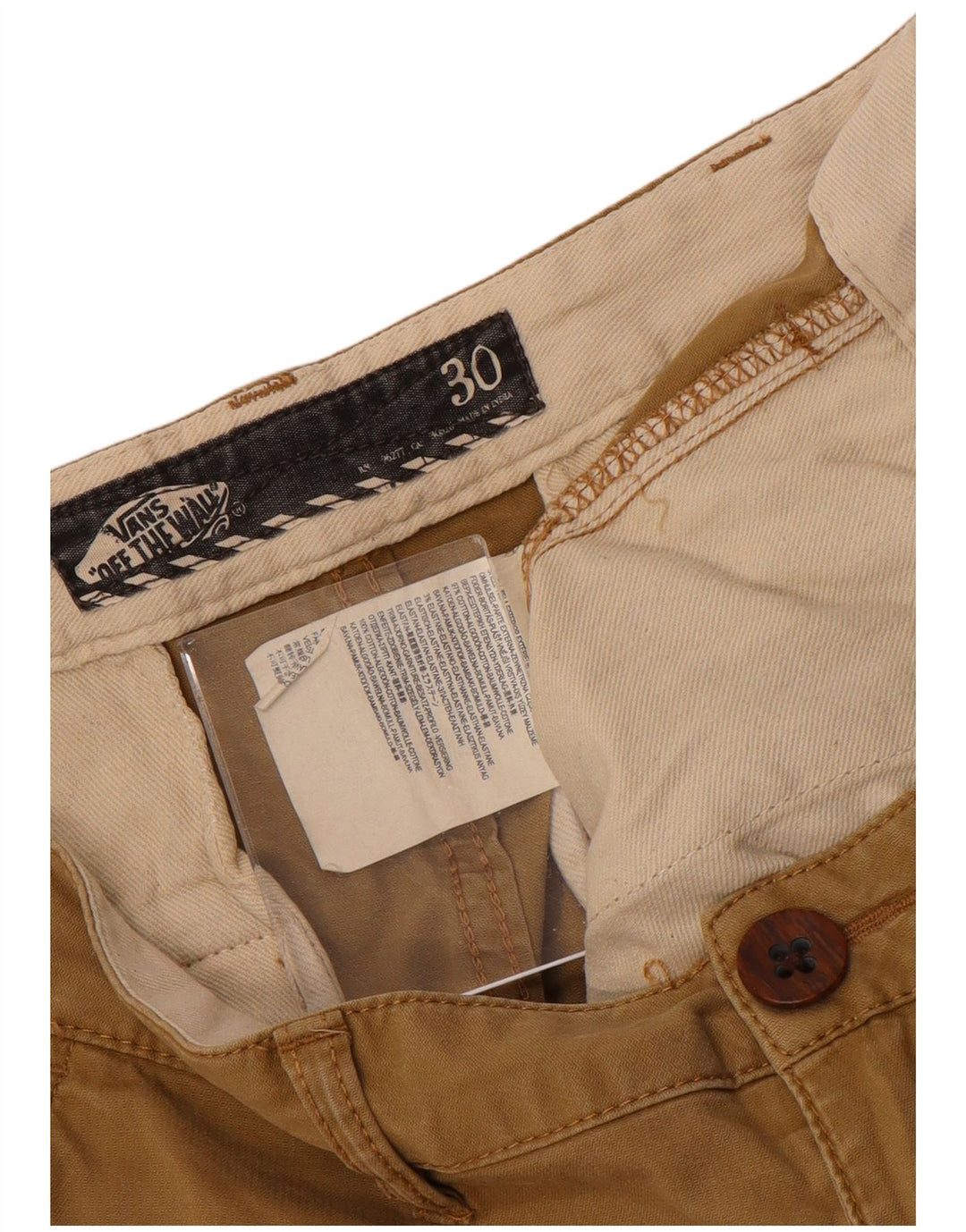 Pantaloncini cargo da uomo Vans W30 in cotone beige medio
