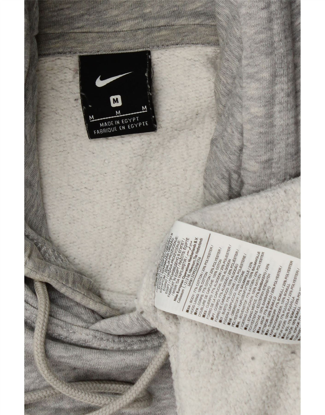Felpa con cappuccio grafica Nike da uomo in cotone chiazzato grigio medio