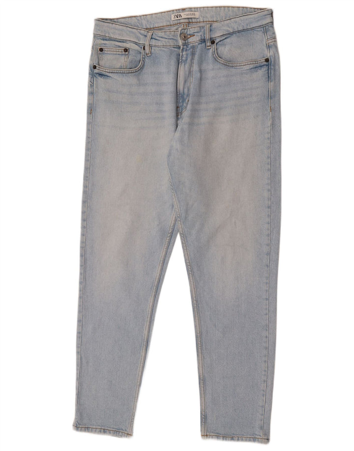 Jeans slim da uomo ZARA EU 42 Large W32 L30 Blu
