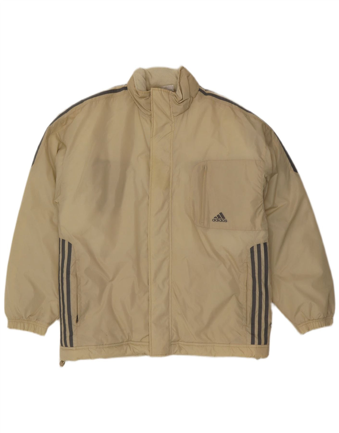 Giacca imbottita Adidas da uomo vestibilità ampia UK 40/42 Poliestere beige medio