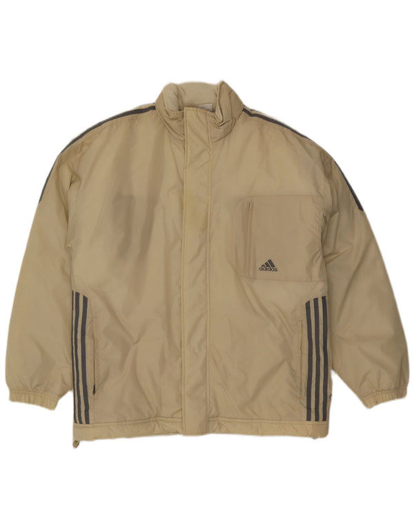 Giacca imbottita Adidas da uomo vestibilità ampia UK 40/42 Poliestere beige medio