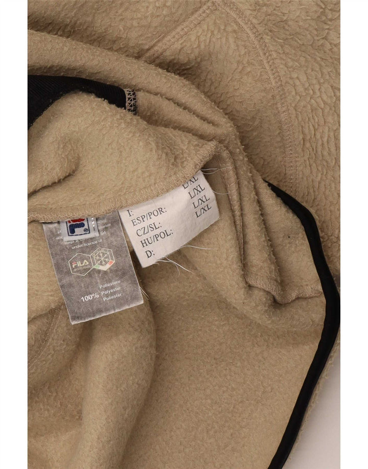 Giacca in pile da uomo Fila UK 40 Large Beige Colourblock Poliestere