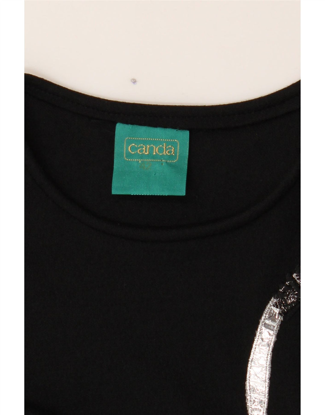 CANDA Womens Long Sleeve A-Line Dress UK 12 Medium Black Vintage Canda and Second-Hand Canda from Messina Hembry 