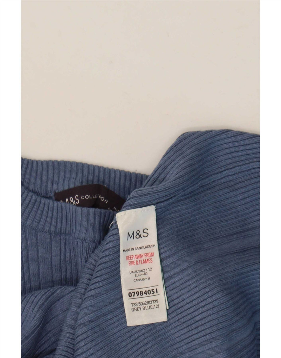 Maglione maglione girocollo da donna Marks & Spencer UK 12 Viscosa blu medio