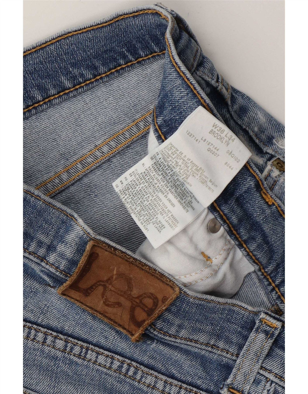 Jeans dritti da uomo Lee Brooklyn W36 L27 cotone blu