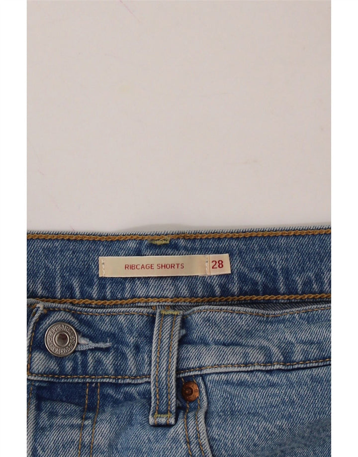 LEVI'S Womens Ribcage Denim Shorts W28 Medium Blue Cotton Vintage Levi's and Second-Hand Levi's from Messina Hembry 
