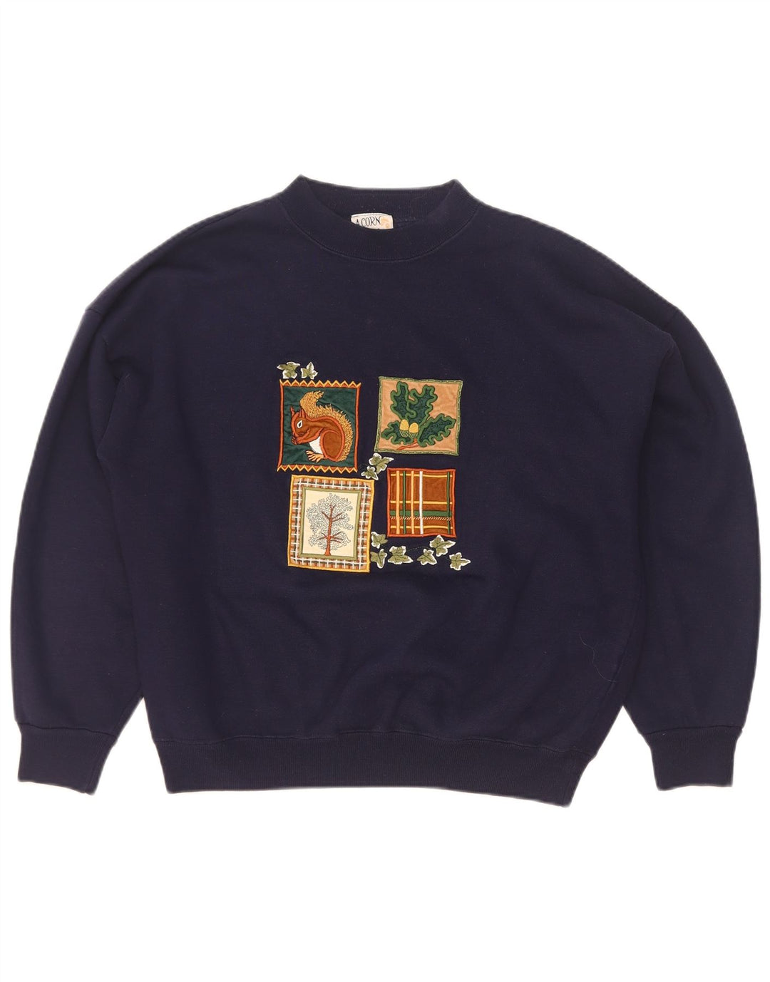 Felpa oversize con grafica da donna Acorn UK 10 Small Blu Navy