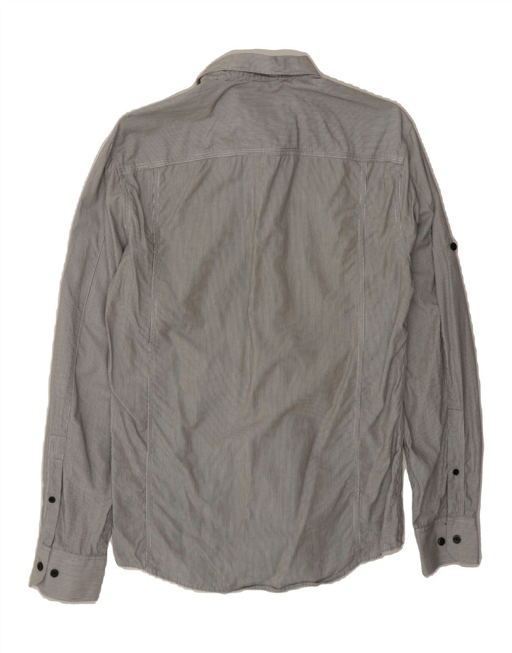 JACK & JONES Mens Premium Shirt Medium Grey Pinstripe Cotton Vintage Jack & Jones and Second-Hand Jack & Jones from Messina Hembry 