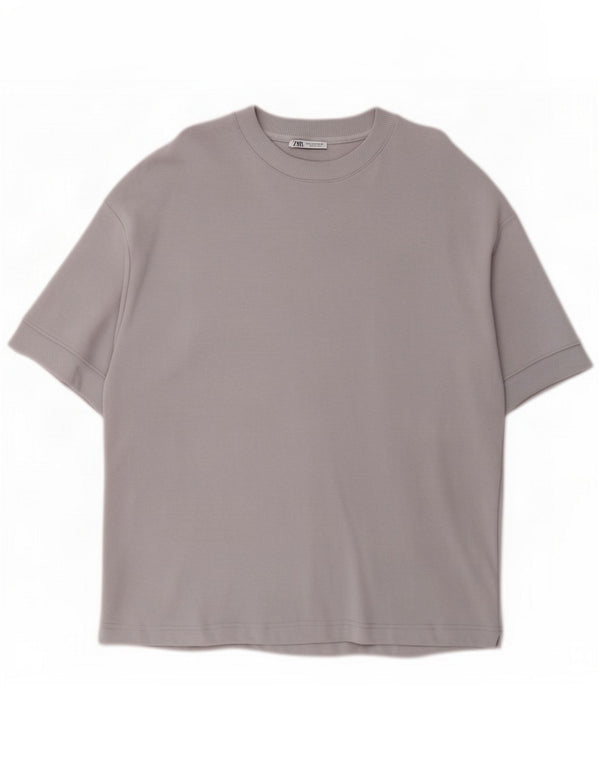 Zara Mens T-Shirt Top Medium Purple Cotton