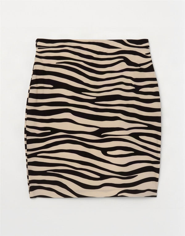 Gonna a tubino da donna Escada EU 42 Large W30 Seta stampa animalier bianca
