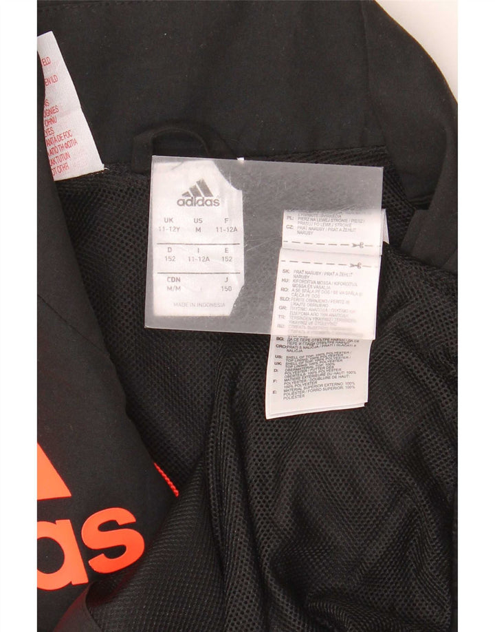 Giacca da ginnastica grafica da ragazzo Adidas 11-12 anni in poliestere nero