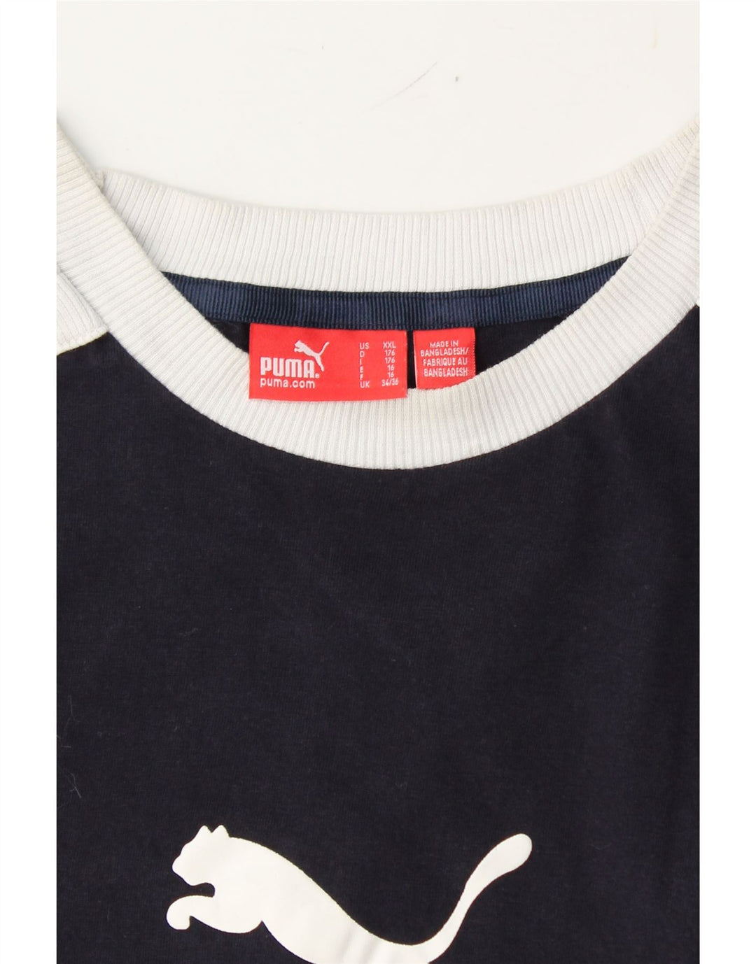 PUMA Boys T-Shirt Top 15-16 Years  Navy Blue Vintage Puma and Second-Hand Puma from Messina Hembry 