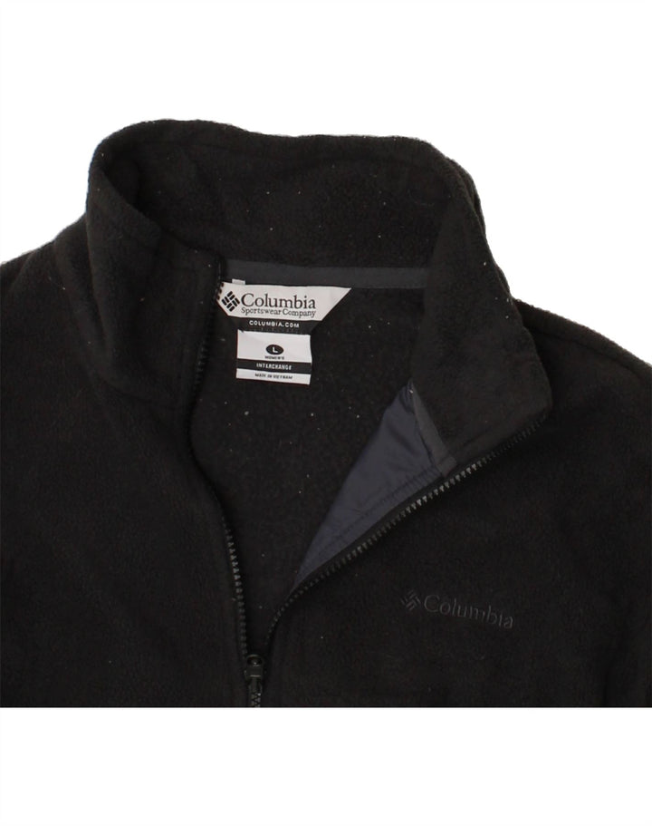 COLUMBIA Womens Fleece Jacket UK 16 Large Black Polyester Vintage Columbia and Second-Hand Columbia from Messina Hembry 