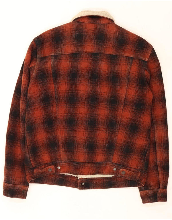 Giacca Sherpa da uomo Levi's UK 38 Poliestere medio a quadri rossi