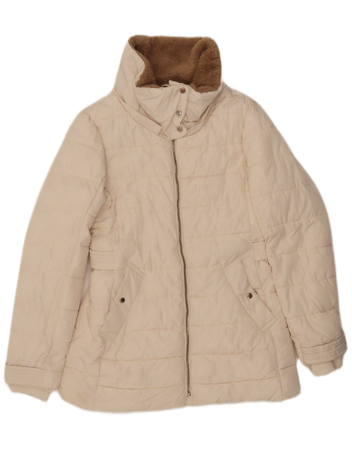 Giacca imbottita oversize da donna Zara UK 10 piccola poliestere bianco