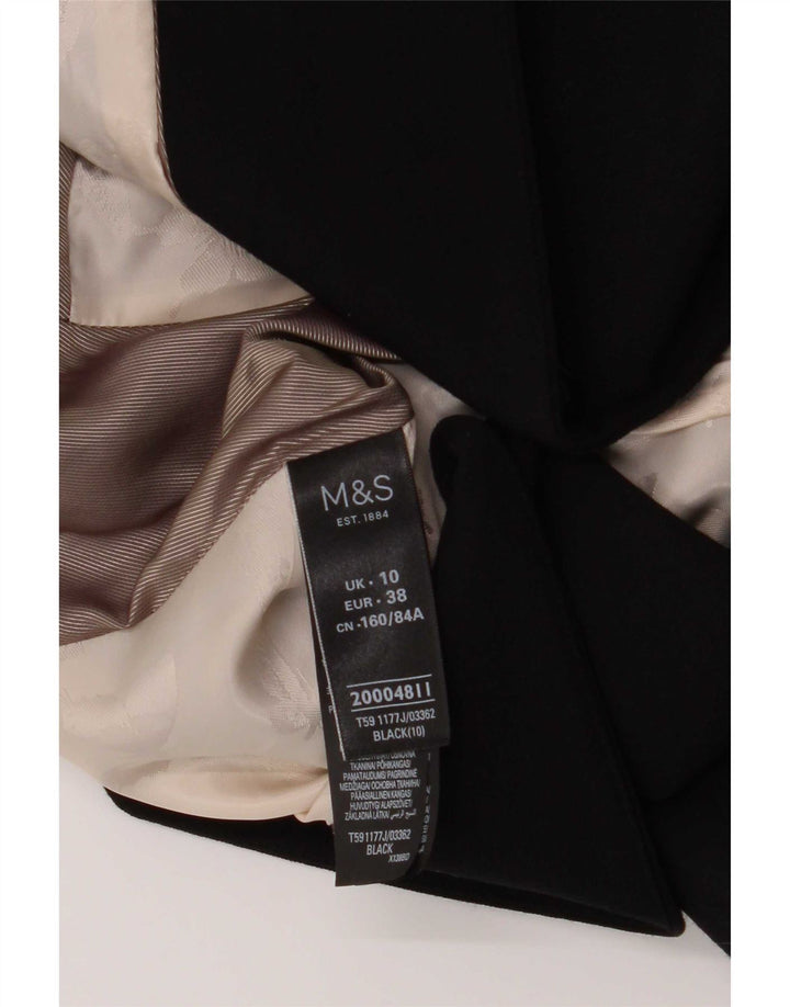 Giacca blazer a 1 bottone Marks & Spencer da donna UK 10 piccola poliestere nero