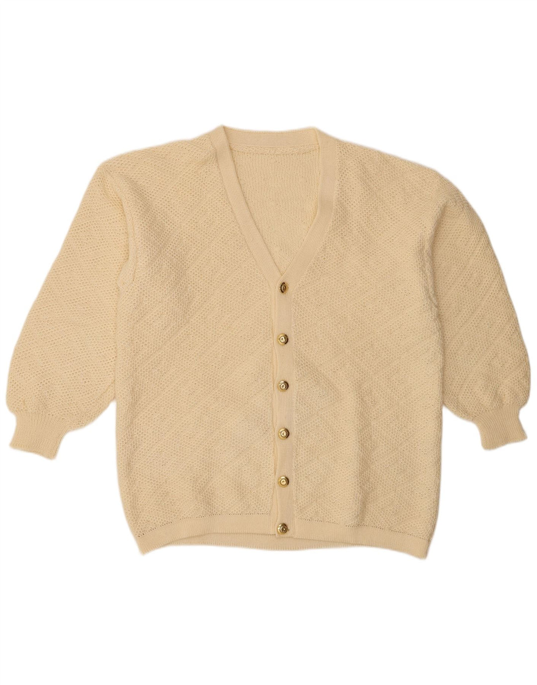 Maglione cardigan da donna vintage UK 20 2XL Beige
