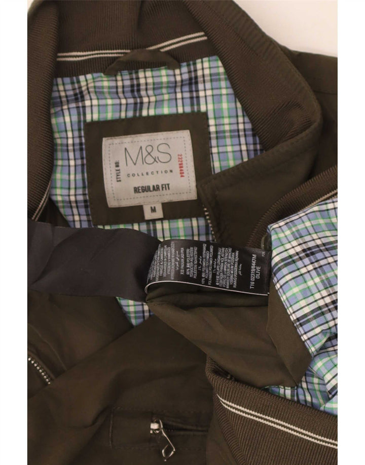 Giubbotto bomber vestibilità regolare da uomo Marks & Spencer UK 38 poliestere kaki medio