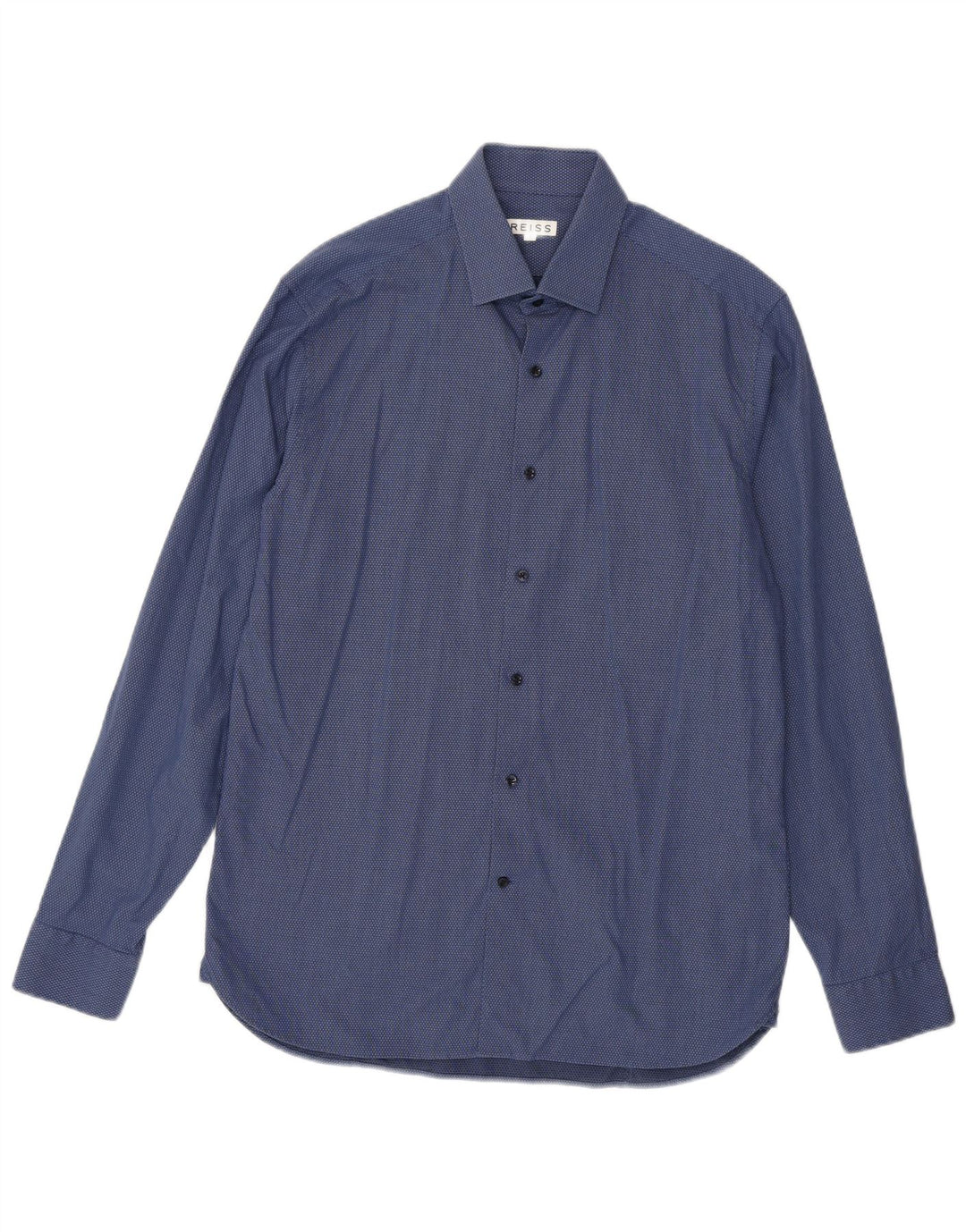 REISS Camicia da uomo grande in cotone maculato blu navy