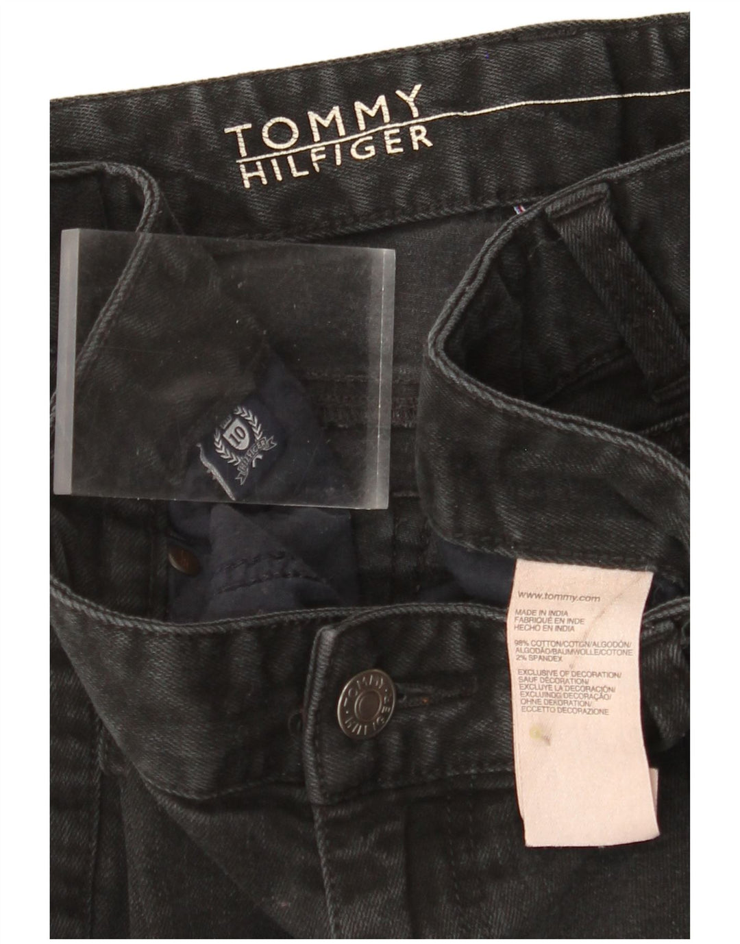 TOMMY HILFIGER Womens Bootcut Jeans US 10 Large W30 L29 Black Cotton