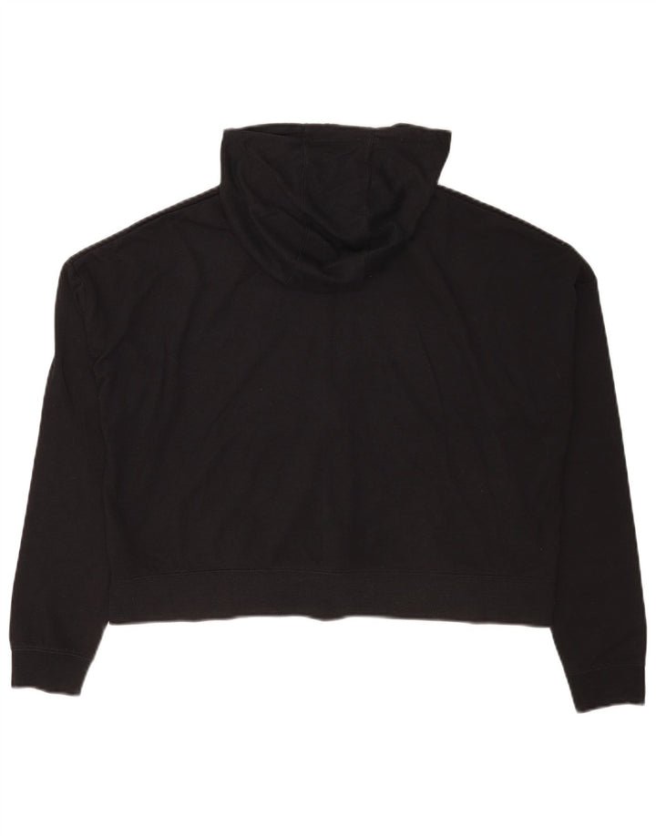 Felpa con cappuccio e zip oversize corta da donna Nike UK 14 poliestere nero medio
