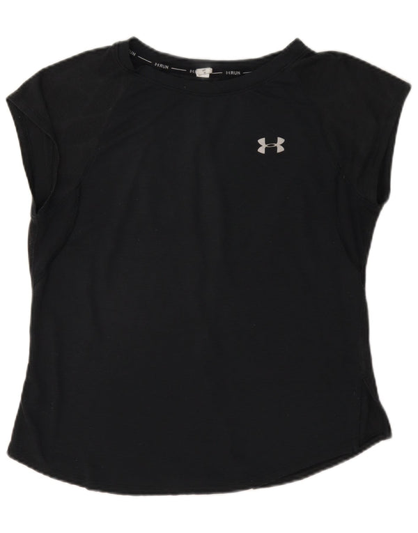 T-shirt da donna Under Armour Top UK 14 Poliestere geometrico grigio medio