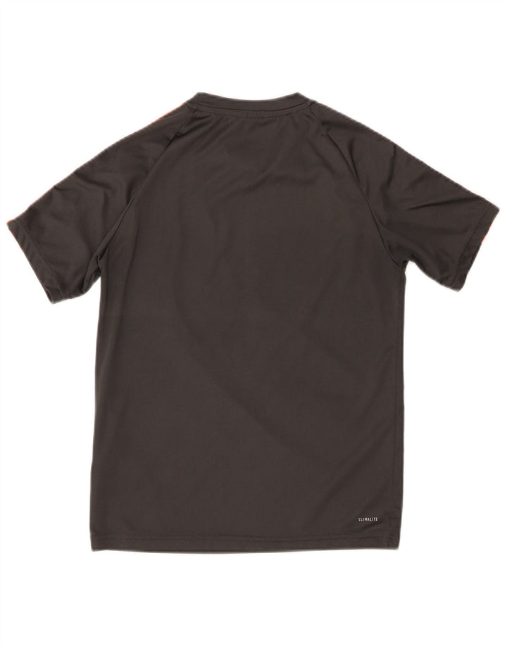 T-shirt grafica Adidas Climalite da ragazzo, 11-12 anni, in poliestere grigio