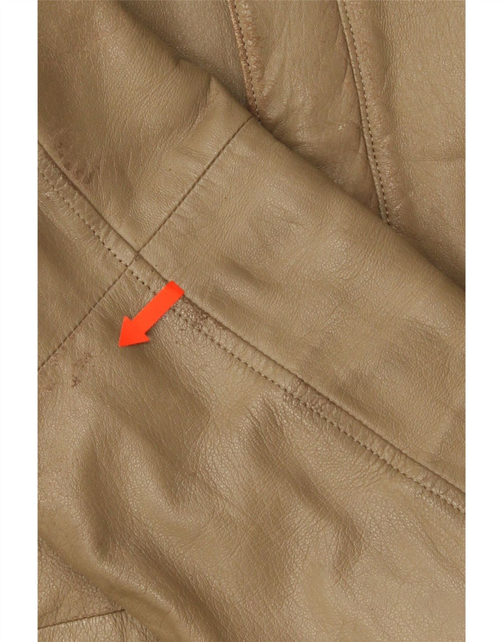 Giacca in pelle vintage da uomo IT 50 grande marrone