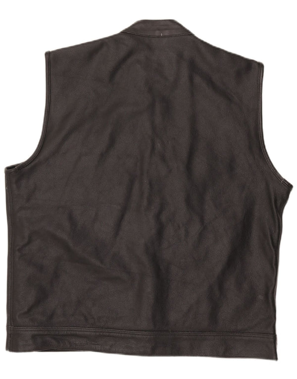 Gilet in pelle da uomo Leatherick UK 44 2XL Pelle nera