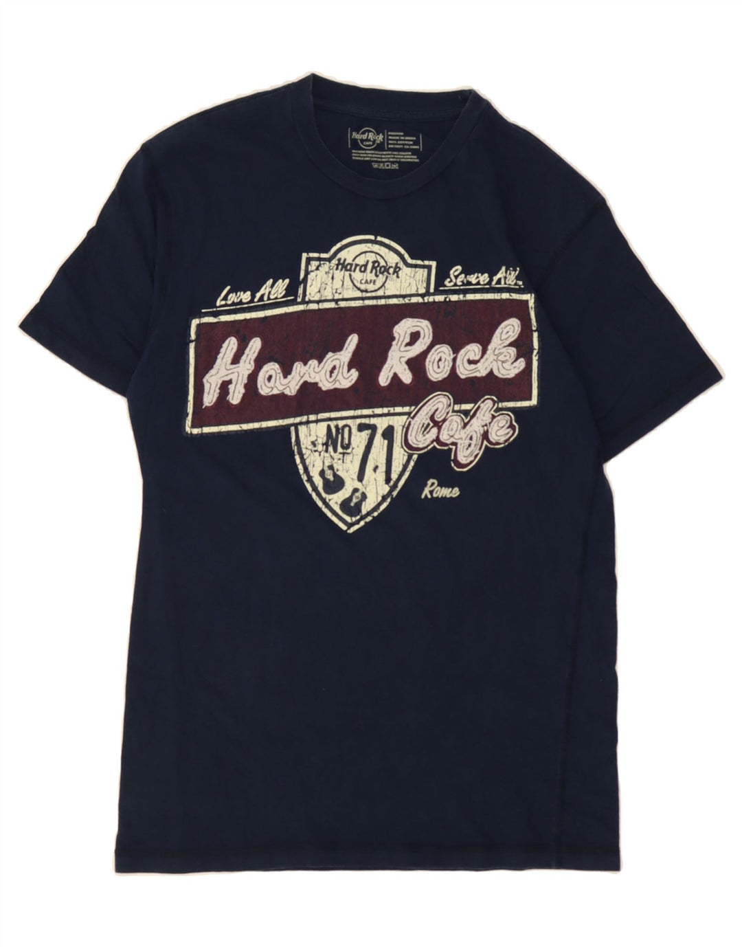 HARD ROCK CAFE Mens Rome Graphic T-Shirt Top Medium Navy Blue Cotton Vintage Hard Rock Cafe and Second-Hand Hard Rock Cafe from Messina Hembry 