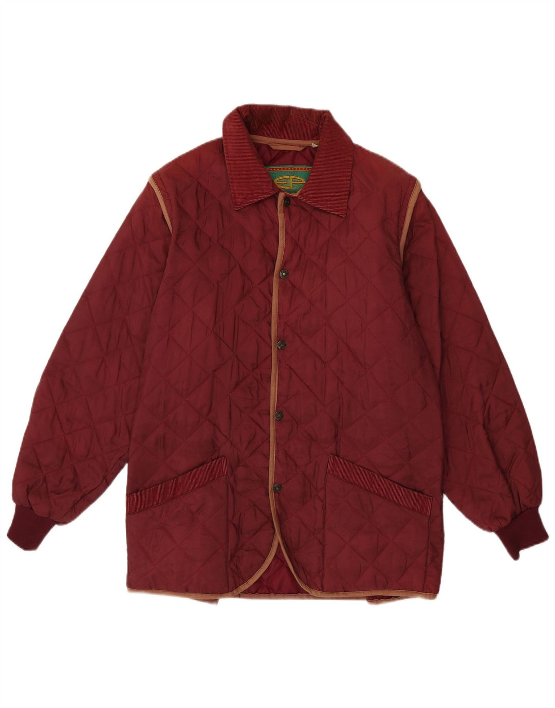 Giacca trapuntata vintage da uomo UK 36 piccola in nylon bordeaux