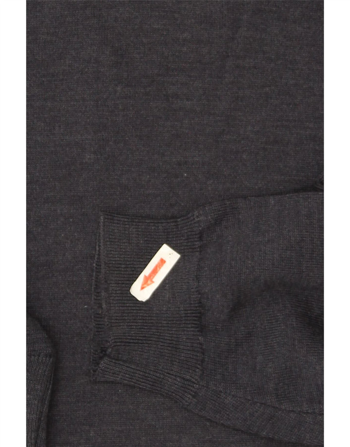 Maglione da uomo Marks & Spencer a collo alto, grande, in lana merino blu navy