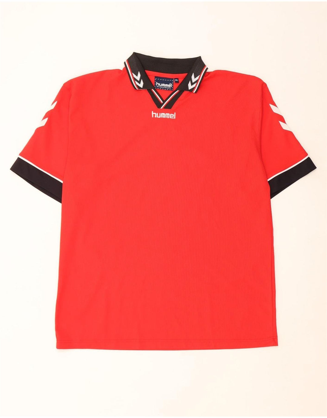 Polo grafica da uomo Hummel 2XL Poliestere color block rosso