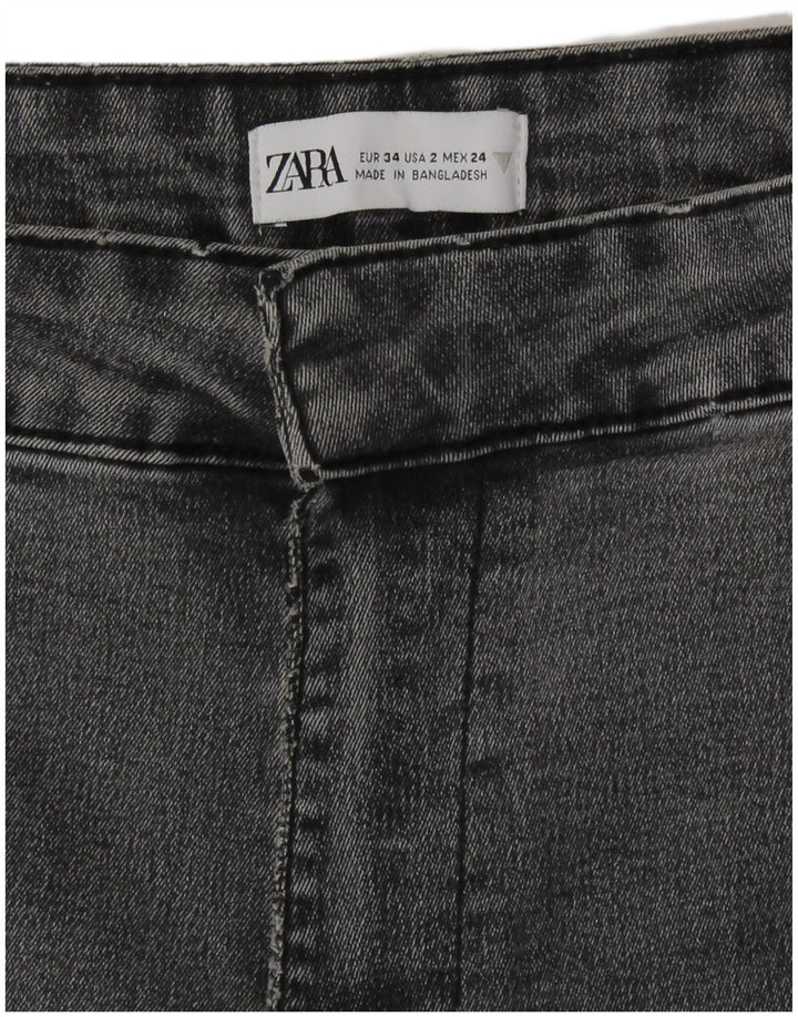 Jeans svasati a vita alta da donna Zara EU 34 2XS W24 L31 Grigio