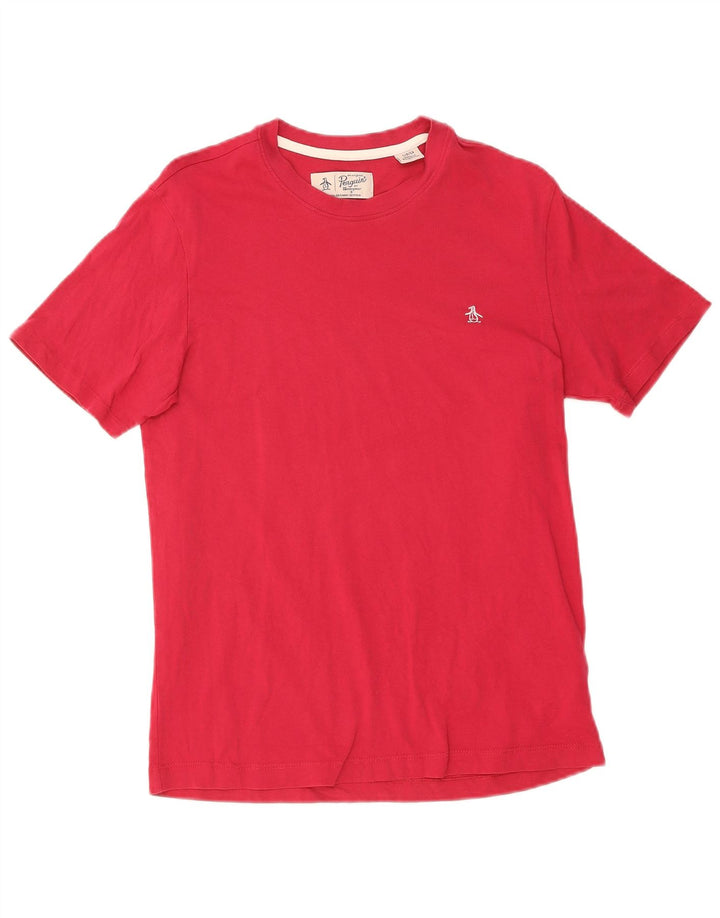PENGUIN Mens T-Shirt Top Small Red Cotton