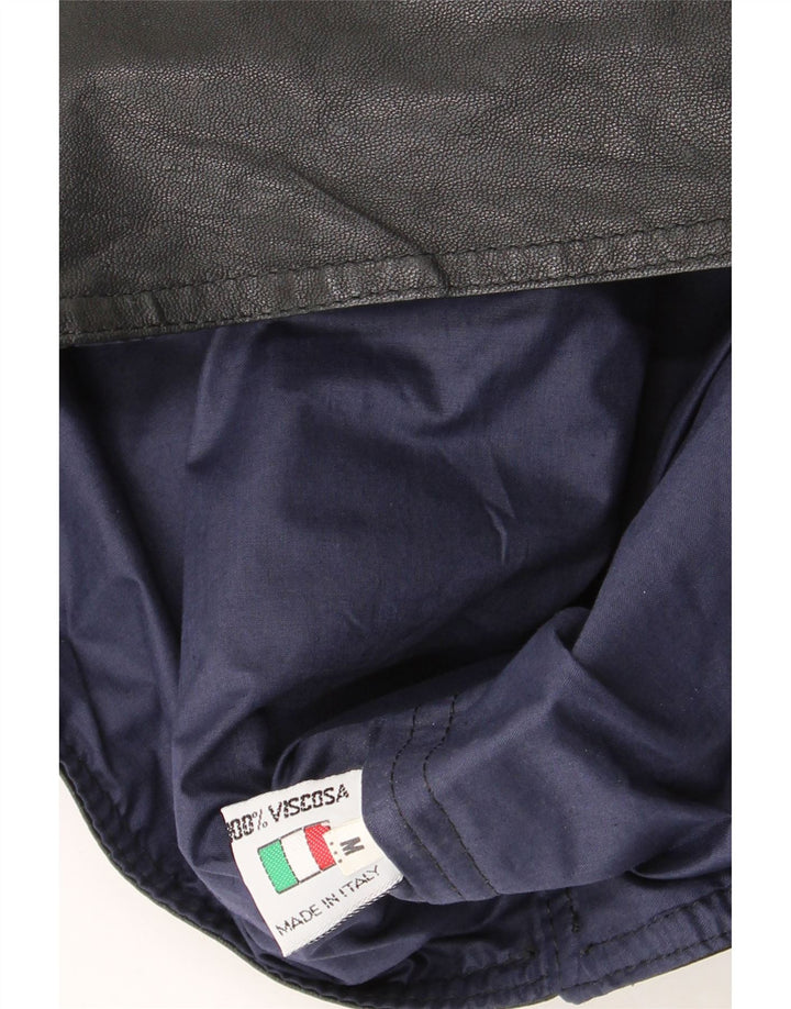 Gilet in pelle da uomo vintage in pelle nera media