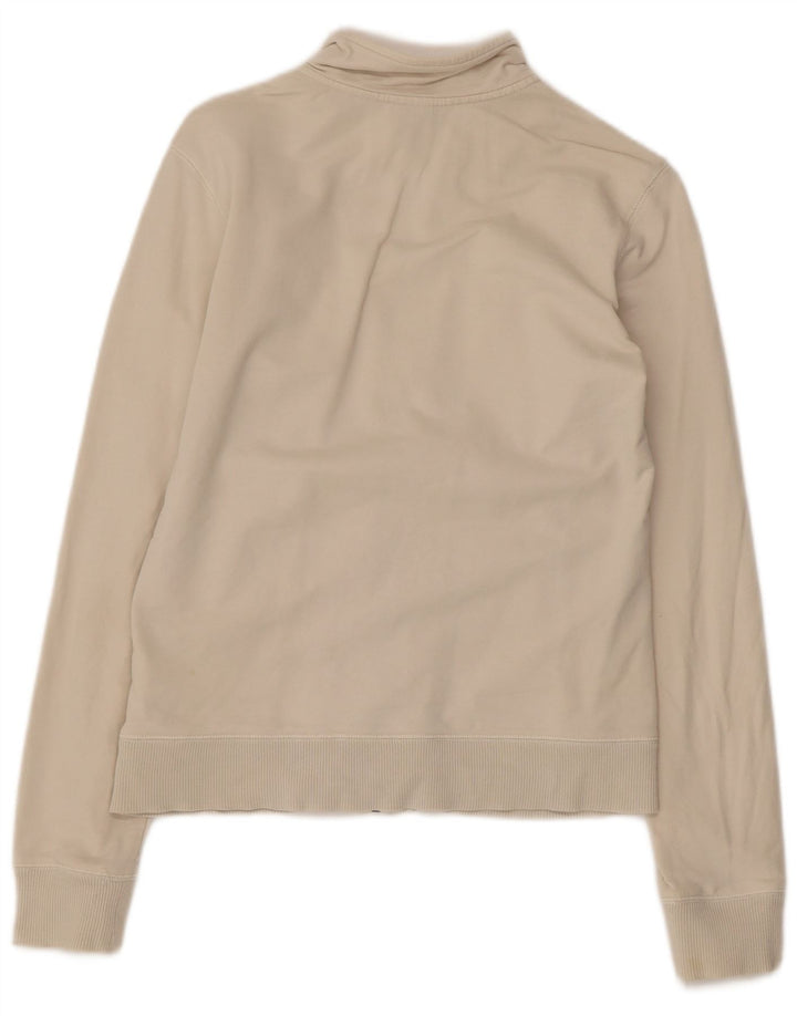 FILA Womens Tracksuit Top Jacket UK 14 Medium  Beige Cotton
