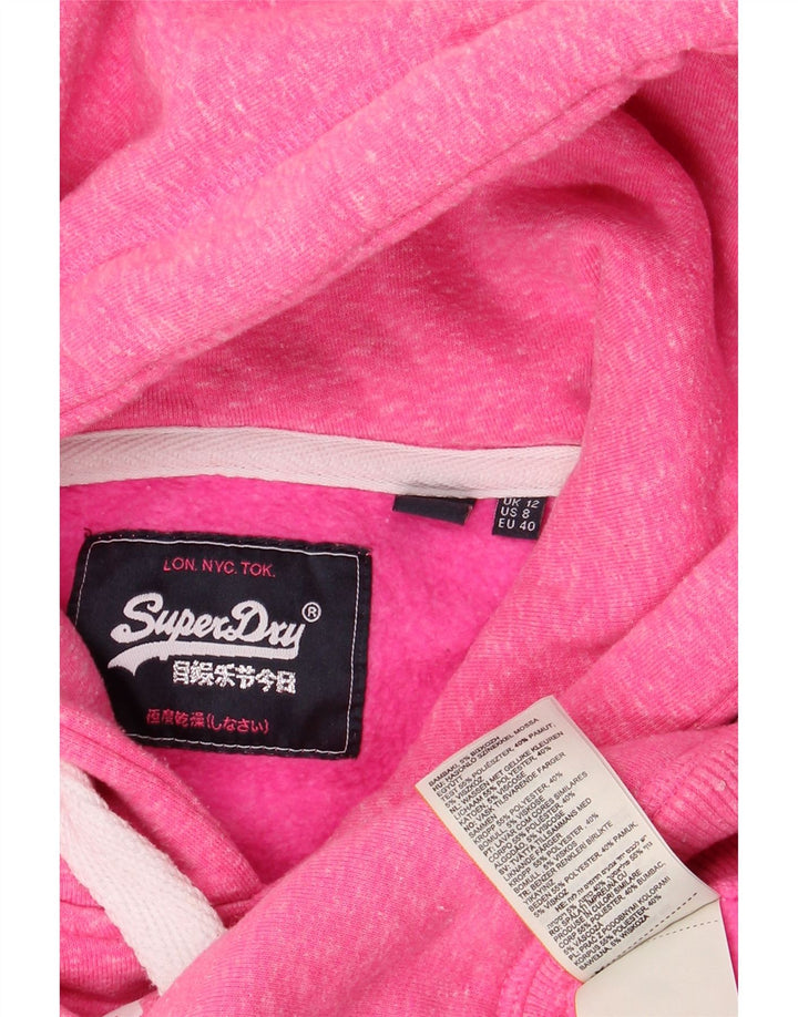 Felpa con cappuccio grafica da donna SUPERDRY UK 12 Poliestere rosa medio