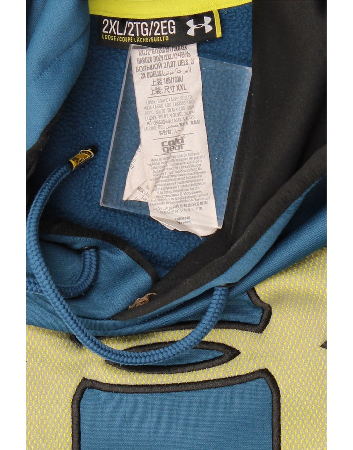 Felpa con cappuccio grafica da uomo UNDER ARMOUR Heat Gear 2XL blu