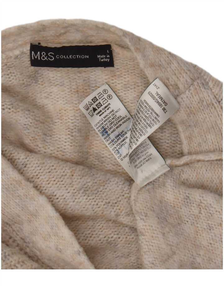 Maglione cardigan oversize da donna Marks & Spencer UK 16 Large Beige