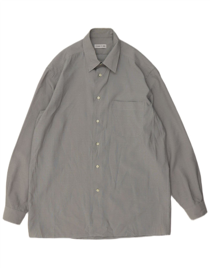 Camicia da uomo Cerruti 1881 taglia 40 15 1/2 poliestere grigio medio