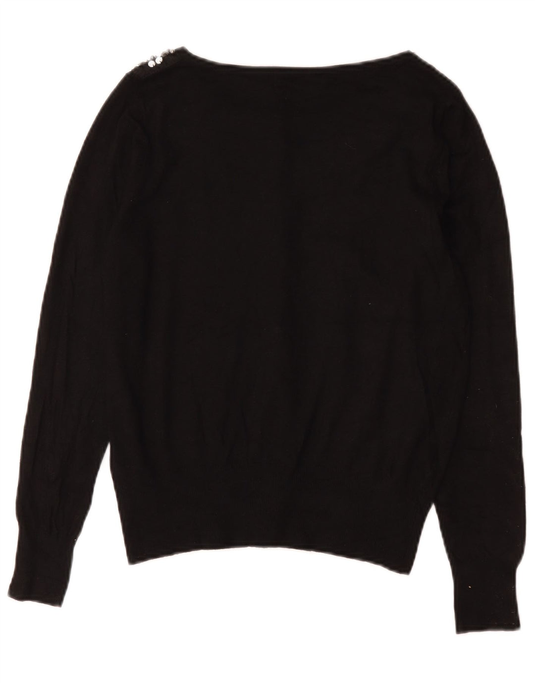 Maglione cardigan da donna Marks & Spencer UK 12 cotone nero medio