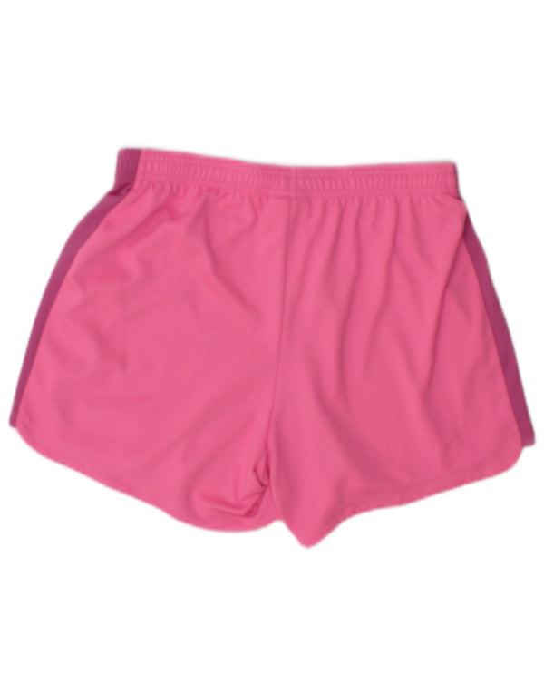 Pantaloncini sportivi Nike Dri Fit da donna UK 10 Small Pink Colourblock in poliestere