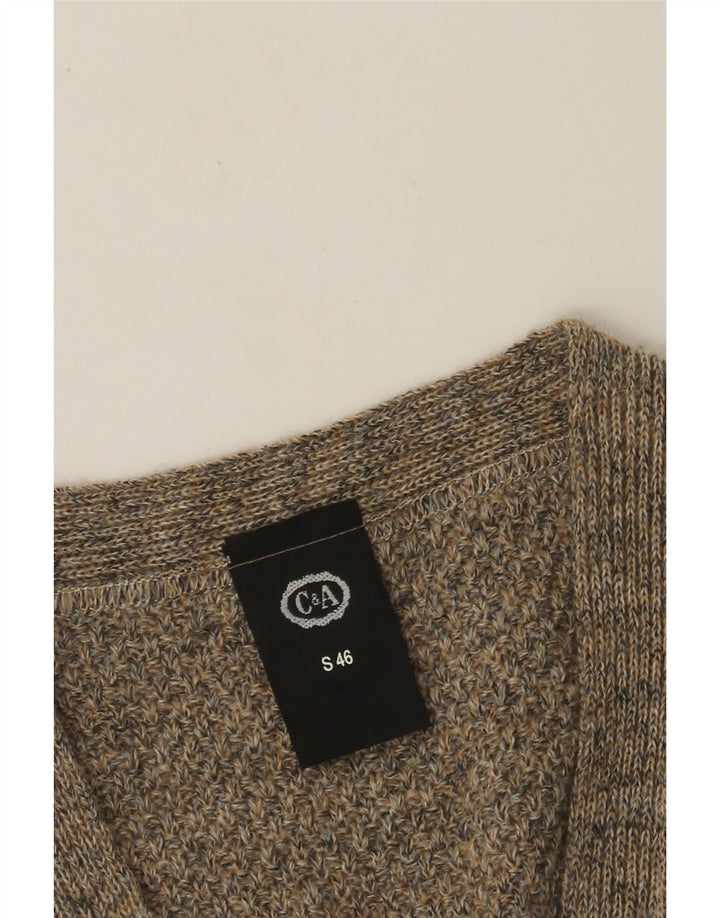 Maglione cardigan senza maniche vestibilità ampia da uomo C&A IT 46 piccolo acrilico grigio
